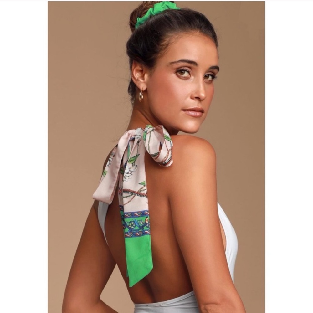 Lulus One-Shoulder Bodysuit w/ Beautiful Scarf Tie